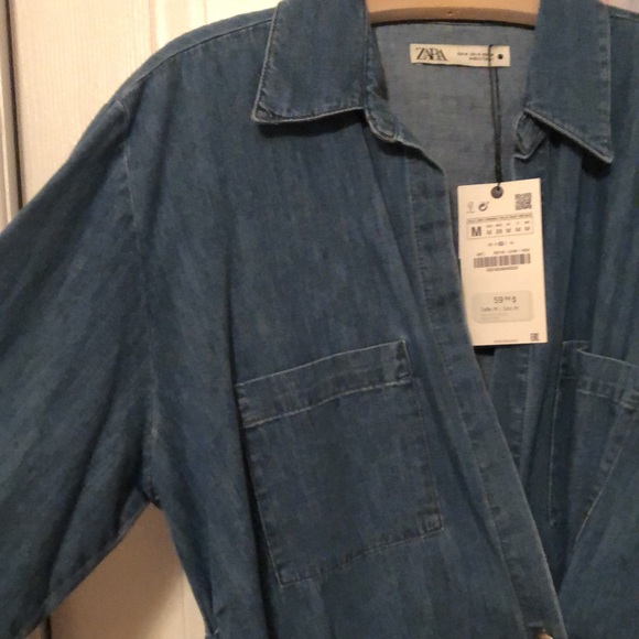 ZARA Erin wrap denim dress - Picture 4 of 8